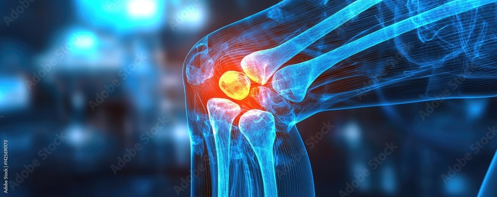 X-ray of knee joint advanced healthcare aids concept. X-ray image ...