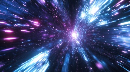 Wall Mural - A vivid illustration of traveling through a cosmic tunnel