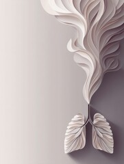 Aufkleber - Minimalist Paper-Cut Lungs Transforming Into Smoke to Symbolize Health and Well-Being