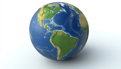 Poster - Digital World Globe, Concept of Global Network, Connectivity, Hologram Earth on White Background