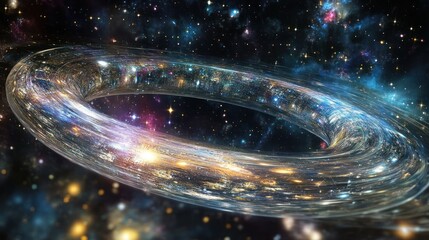 Wall Mural - A beautiful depiction of a cosmic ring structure in space