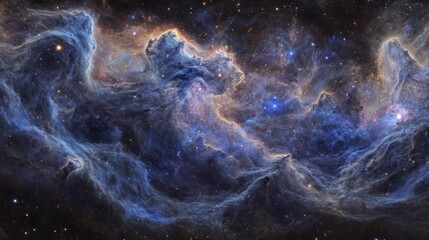 Wall Mural - Beautiful vibrant cosmic nebula filled with stars and clouds