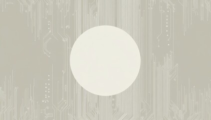 Poster - White circle on a beige textured background simple abstract design.