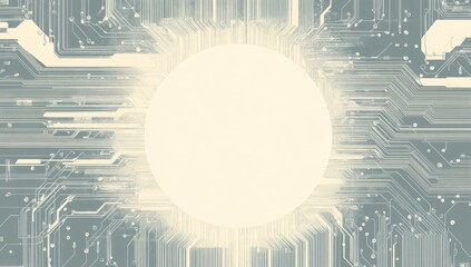 Poster - Glowing orb on circuit board background suggests technology or artificial intelligence.