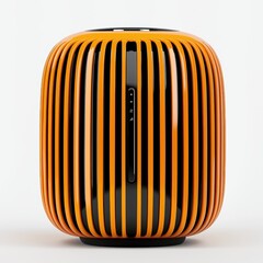 Poster - Orange and Black Cylindrical Object with Vertical Lines