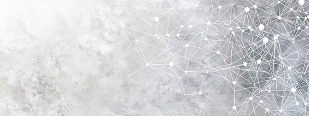 Poster - Abstract network background with interconnected dots and lines in shades of gray.