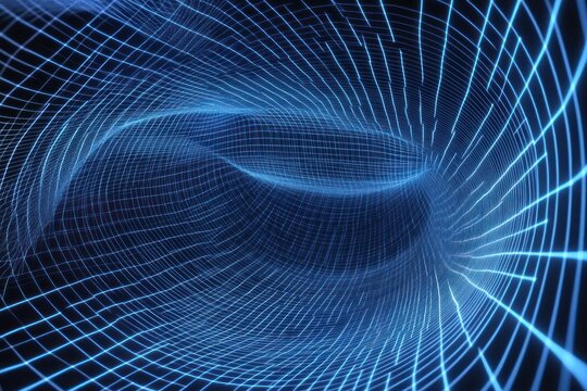 Abstract technology tunnel grid background