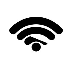 Poster - black wireless signal icon representing connectivity and modern technology in a minimalistic design