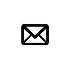 Poster - black envelope icon symbolizing communication, messages, and email in a minimalist design
