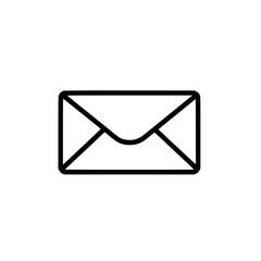 Poster - black icon representing an envelope, symbolizing communication and correspondence in a digital conte