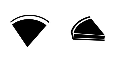 Poster - icon set featuring two distinct black shapes representing a slice of pie and a triangular piece