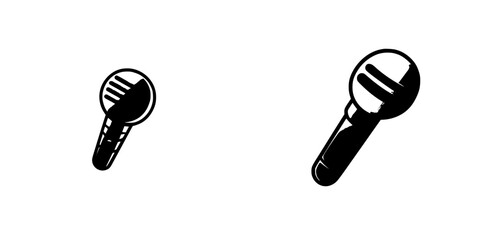 Poster - black microphone icons representing sound and music performance for various artistic contexts