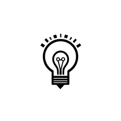 Poster - Black icon of a light bulb symbolizing ideas and creativity in design and innovation