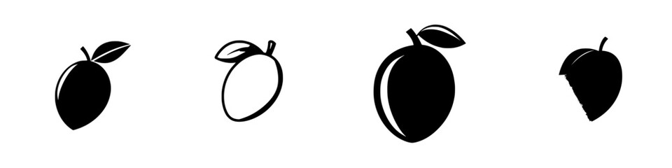 Poster - Black icons representing various stages of a fruit, illustrating growth and development in design elements effectively