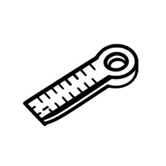 Poster - Set black icon featuring a straightedge tool with measurement markings for drafting and design tasks