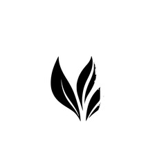 Poster - set of black icon depicting stylized leaves for creative design and branding purposes