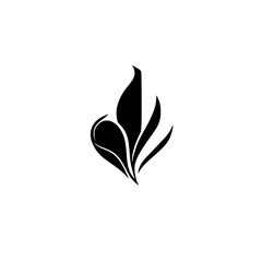 Poster - black icon of stylized flames symbolizing passion and energy in design