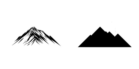 Poster - Black mountain icons showcasing various styles suitable for design and artwork applications