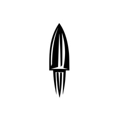 Poster - Detailed black icon of a spearhead design, showcasing sharp lines and modern minimalist style for graphic design use