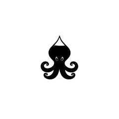 Poster - stylized black octopus icon representing creativity and fluidity in design