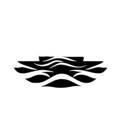 Poster - Black icon representing abstract waves and water, suitable for various design purposes on a white background