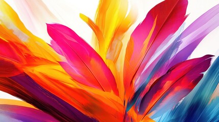Poster - Vibrant abstract colorful artwork with flowing brush strokes and vivid hues