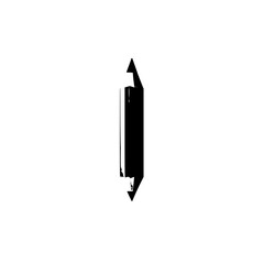Poster - Minimalistic black icon of a vertical pencil representing creativity for design application use