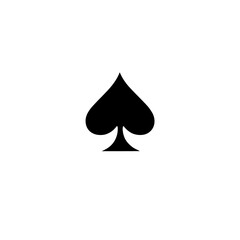 Poster - Black spade icon representing a playing card suit in a minimalist design on a white background