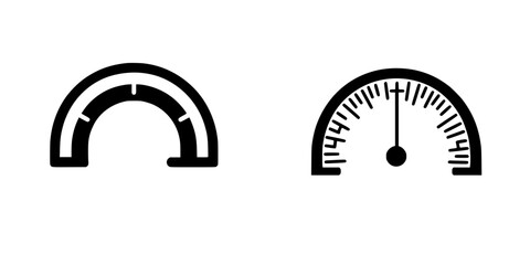 Poster - Black icon set featuring two distinct gauge designs, one curved and the other linear, showcasing measurement details effectively