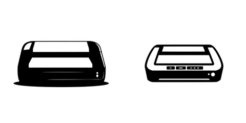 Poster - Set of two black icons representing electronic devices with distinct designs and features suitable for various digital applications