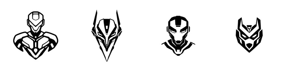 Poster - Black icons representing various futuristic characters with unique designs showcasing technology and creativity