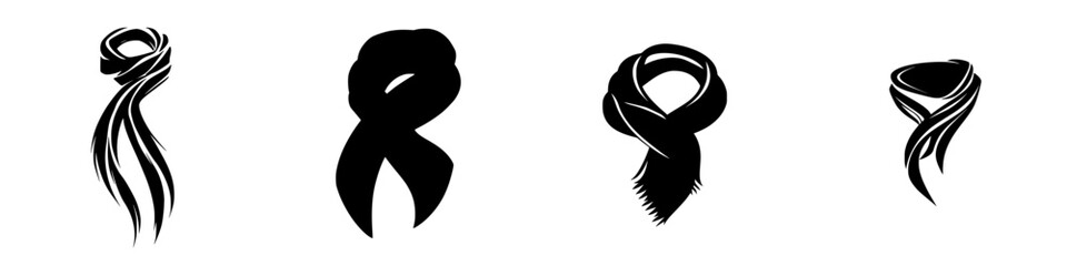 Poster - Elegant set of black ribbon icons for design and decoration purposes