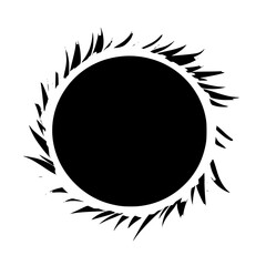 Poster - Black icon representing a sun surrounded by rays, symbolizing energy and vibrancy with a minimalistic design approach
