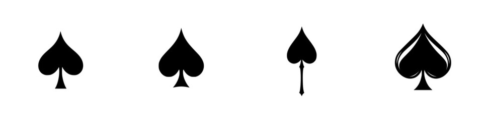 Poster - Black spade icons designed in various styles for versatile applications and digital projects