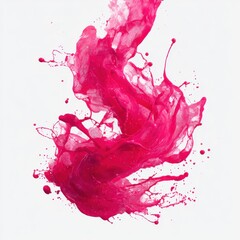 Poster - Pink paint splash, dynamic flow isolated on white background