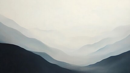 Wall Mural - Misty Mountain Valley Landscape.