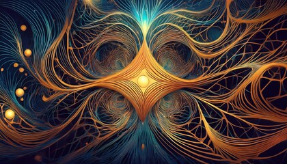 Poster - Abstract Intricate Network of Lines and Shapes A Dynamic Visual Masterpiece in a Mesmerizing Maze of Colors and Textures, Inviting Exploration and Contemplation.