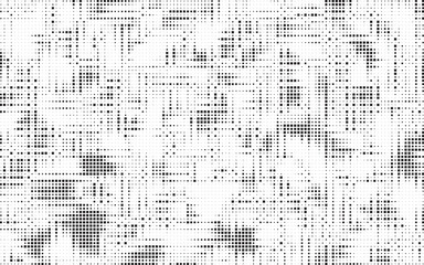 Poster - Abstract grunge halftone background. Retro comic grain pixel texture. Dots cartoon wallpaper. Pop art fading wavy gradient pattern. Vector vanishing gritty backdrop.
