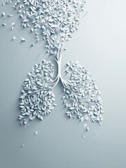 Poster - Lungs Depicted in a Paper-Cut Style Transition Into Smoke for a Minimal Health Concept Emphasizing the Importance of Clean Air