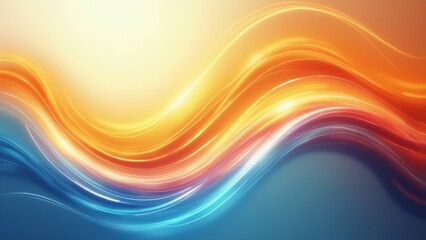 Wall Mural - Abstract Wavy Light Trails In Blue Orange