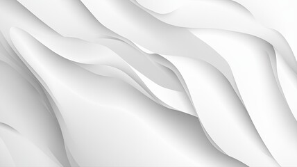 Poster - Abstract White Wave Background With Smooth Curves and Subtle Shadows