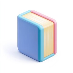 Poster - Colorful, 3d model of a book, rendered in pastel hues.