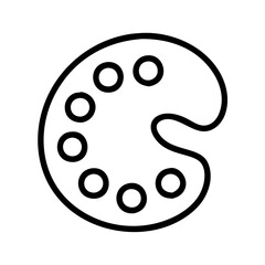 Leinwandbilder - Outline art paint palette vector icon illustration design for artist and painting projects design