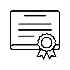 Poster - Certificate achievement award diploma graduation degree education document line art icon vector