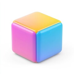 Poster - Multicolored cube with gradient faces.