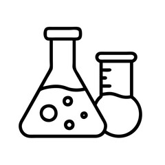 Poster - science lab equipment beaker flask experiment chemistry research laboratory test tube icon vector
