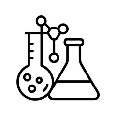 Poster - science lab equipment chemistry flask beaker molecule research experiment laboratory analysis icon v