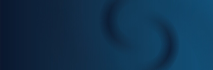 Wall Mural - abstract circle lines on dark blue background. design.