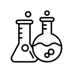 Poster - science laboratory lab equipment beaker flask chemistry experiment research education test tube icon