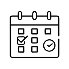 Poster - Calendar schedule event reminder date time appointment planning organization management icon vector line art